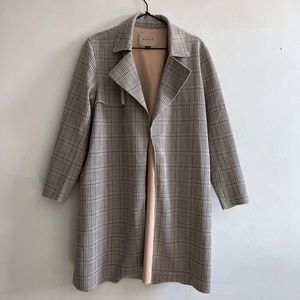 BLANK NYC Plaid Scuba Trench Coat